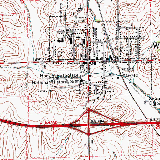 Topographic Map of Herbert Hoover Presidential Library and Museum, IA