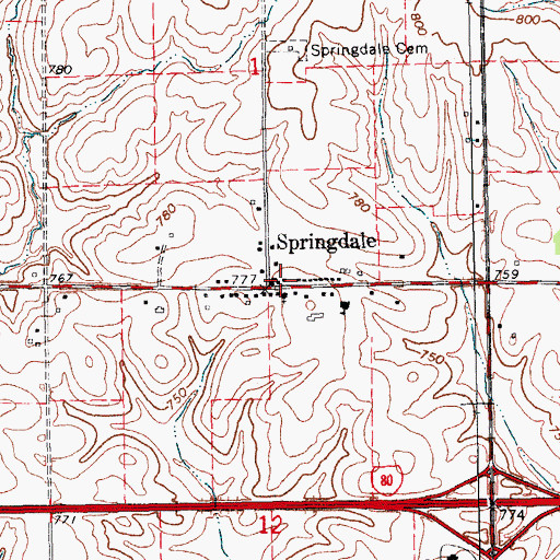 Topographic Map of Underground Railroad Station Historical Marker, IA