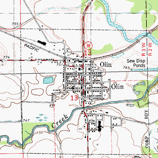 Topographic Map of Saint Paul United Methodist Church, IA