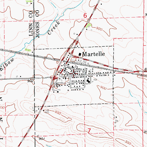 Topographic Map of Martelle Community Building, IA