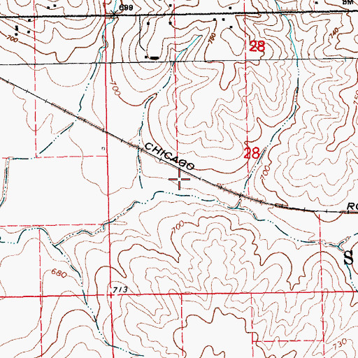 Topographic Map of Midway (historical), IA