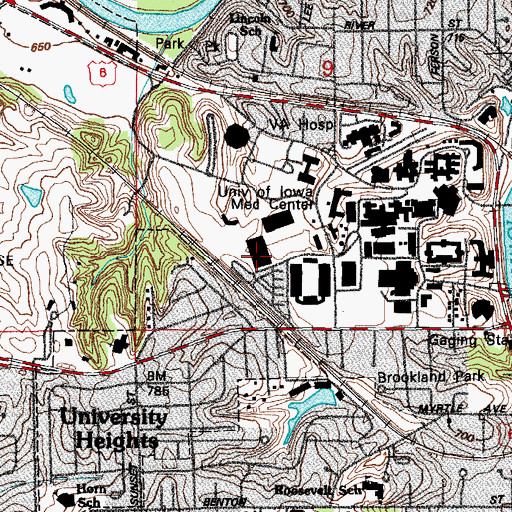 Topographic Map of Recreation Building, IA