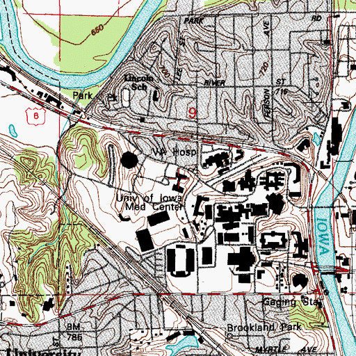 Topographic Map of Dental Science Building, IA