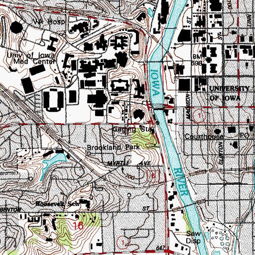 Topographic Map of Afro-American Cultural Center, IA