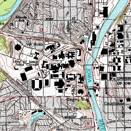 Topographic Map of College of Medicine Administration Building, IA