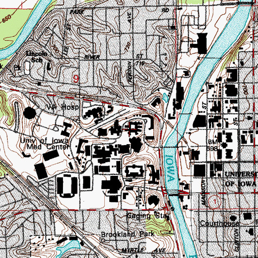 Topographic Map of Medical Education and Biomedical Research Facility, IA