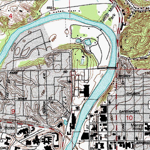 Topographic Map of Levitt Center for University Advancement, IA