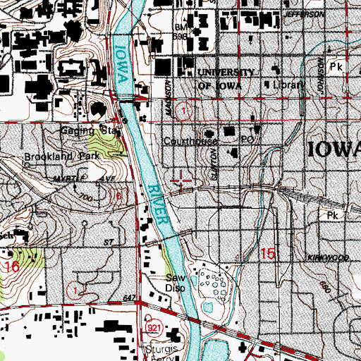 Topographic Map of University Services Building, IA