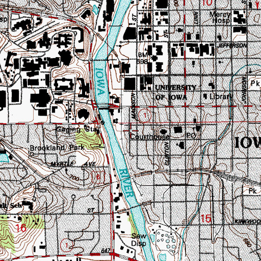 Topographic Map of Hydraulics East Annex, IA