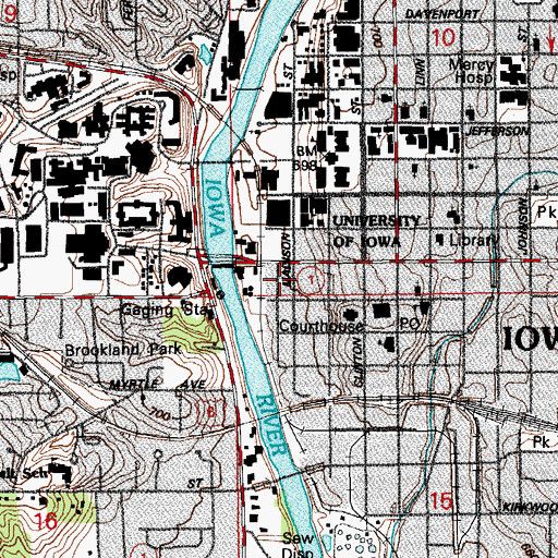Topographic Map of Facilities Services Building, IA