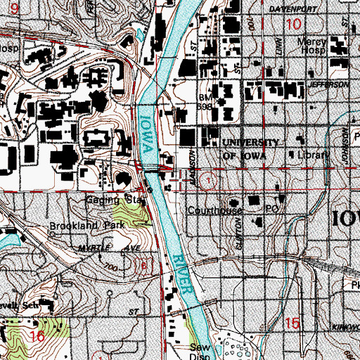 Topographic Map of Power Plant, IA