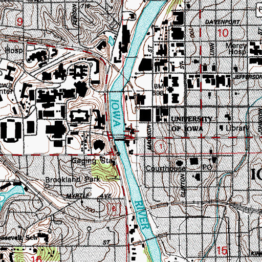 Topographic Map of Water Treatment Plant, IA