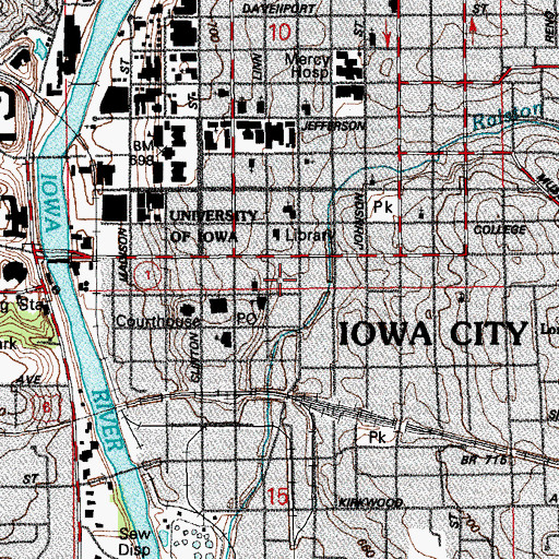 Topographic Map of Northwestern Bell Building, IA