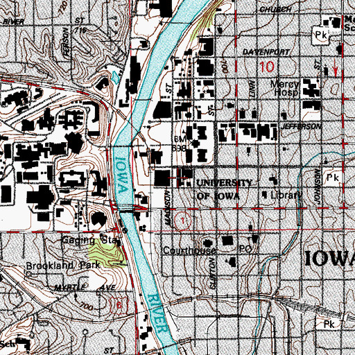 Topographic Map of Seamans Center for the Engineering Arts and Sciences, IA