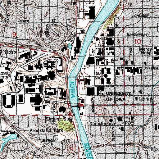 Topographic Map of English - Philosophy Building, IA