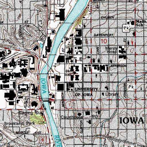 Topographic Map of Old Capitol, IA