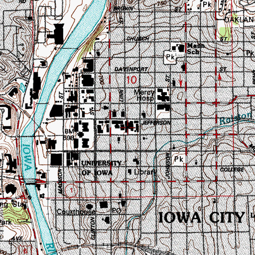 Topographic Map of Old Music Building, IA