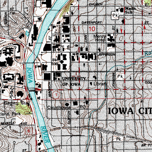 Topographic Map of Plaza Centre One, IA
