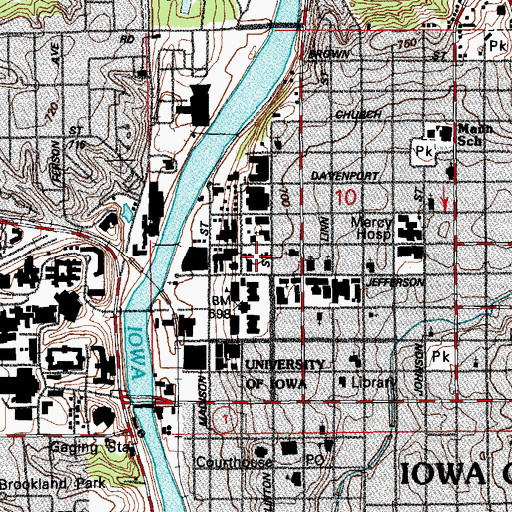 Topographic Map of John Pappajohn Business Building, IA