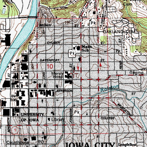 Topographic Map of Iowa City Cancer Treatment Center, IA