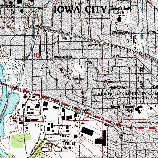 Topographic Map of Plum Grove Historic Home, IA