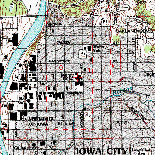 Topographic Map of Iowa City Family Practice Center, IA