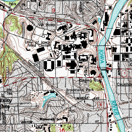Topographic Map of University of Iowa Hospitals and Clinics, IA