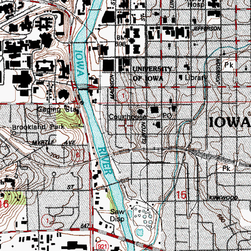Topographic Map of Johnson County Sheriff's Office, IA