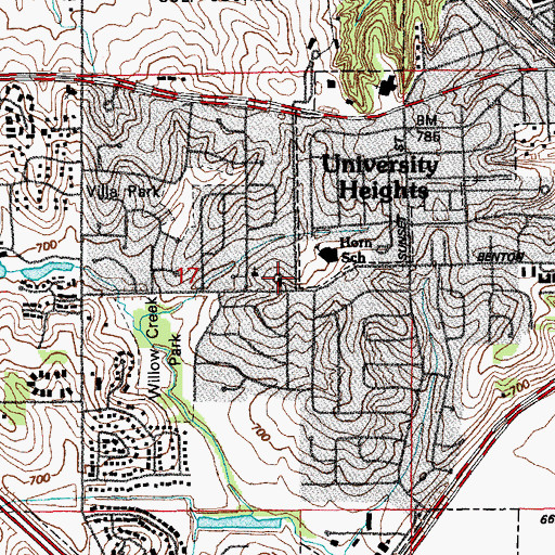 Topographic Map of Jehovahs Witnesses Congregation, IA