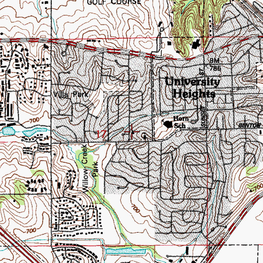 Topographic Map of University Baptist Church, IA