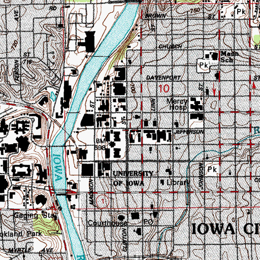Topographic Map of Congregational United Church, IA