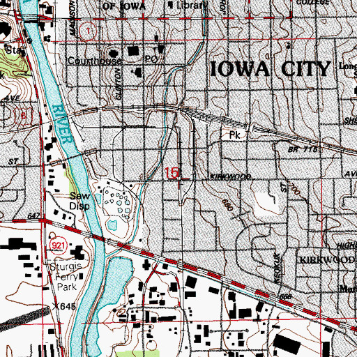 Topographic Map of Salvation Army Church, IA