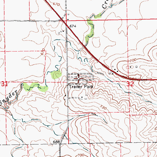 Topographic Map of Breckenridge Estates, IA