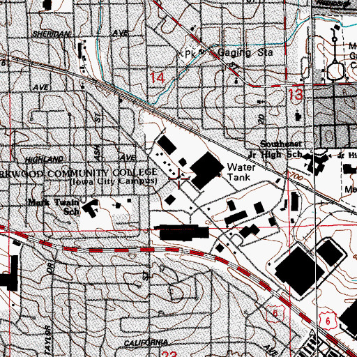 Topographic Map of Kirkwood Community College - Iowa City Campus, IA