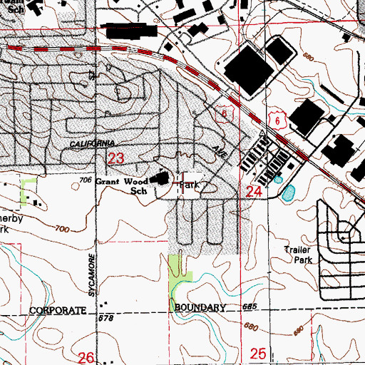 Topographic Map of Fairmeadows Park, IA