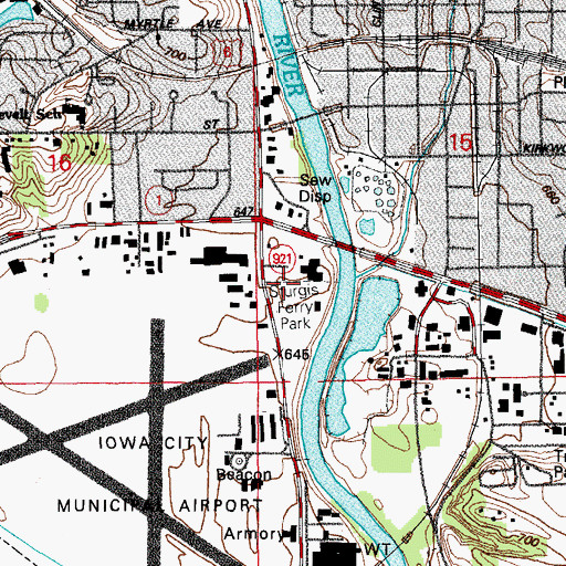 Topographic Map of Sturgis Ferry Park, IA