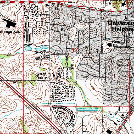 Topographic Map of Willow Creek Park, IA