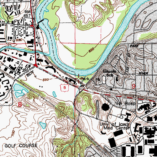Topographic Map of Crandic Park, IA