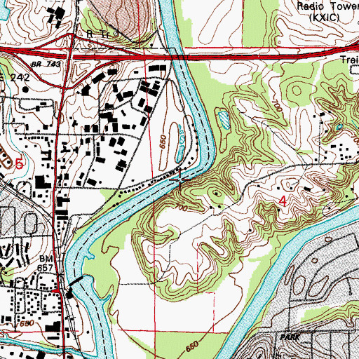 Topographic Map of Edgewater Park, IA