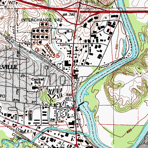 Topographic Map of Coralville Family Care Center, IA