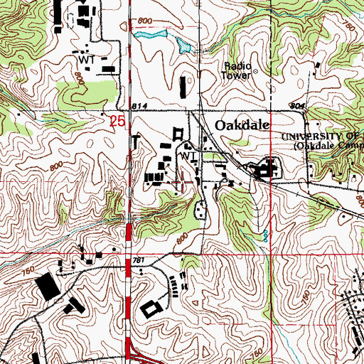 Topographic Map of Hydraulics Oakdale Annex Two, IA