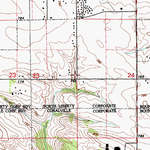 Topographic Map of Colony Country Campground, IA