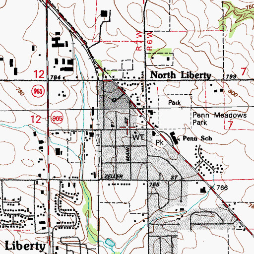 Topographic Map of North Liberty City Hall, IA