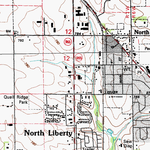 Topographic Map of North Liberty Family Health Center, IA
