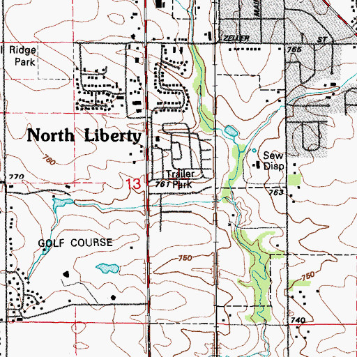 Topographic Map of Holiday Mobile Home Court, IA