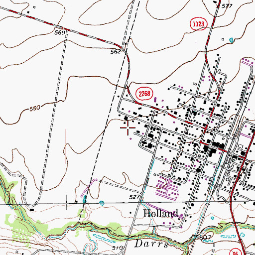 Topographic Map of Holland Elementary School, TX