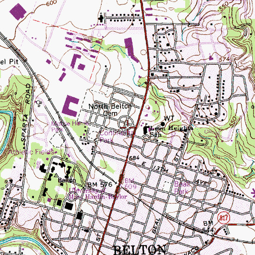 Topographic Map of Leon Heights Elementary School, TX