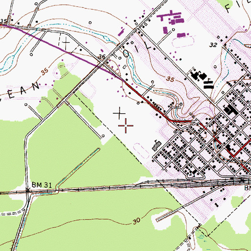 Topographic Map of Sweeny Elementary School, TX