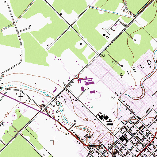 Topographic Map of Sweeny High School, TX