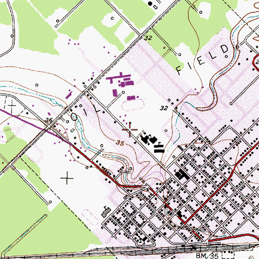 Topographic Map of Sweeny Optional School, TX